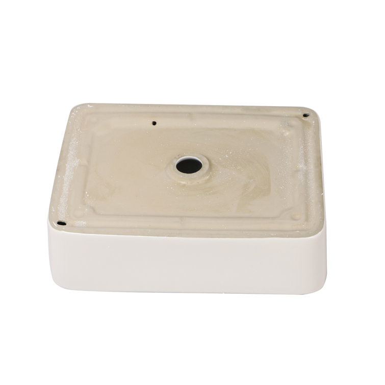 16"x12" White Ceramic Rectangular Bathroom Sink