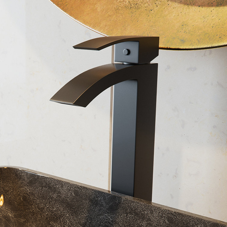 Matte Black Brass Single Hole Vessel Sink Faucet