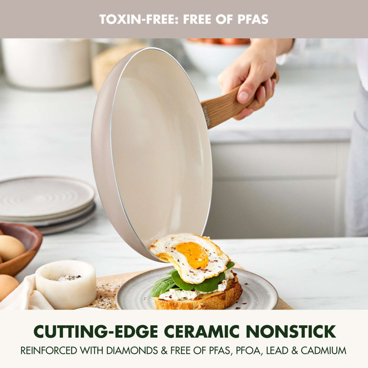 Taupe Aluminum 10-Piece Nonstick Ceramic Cookware Set
