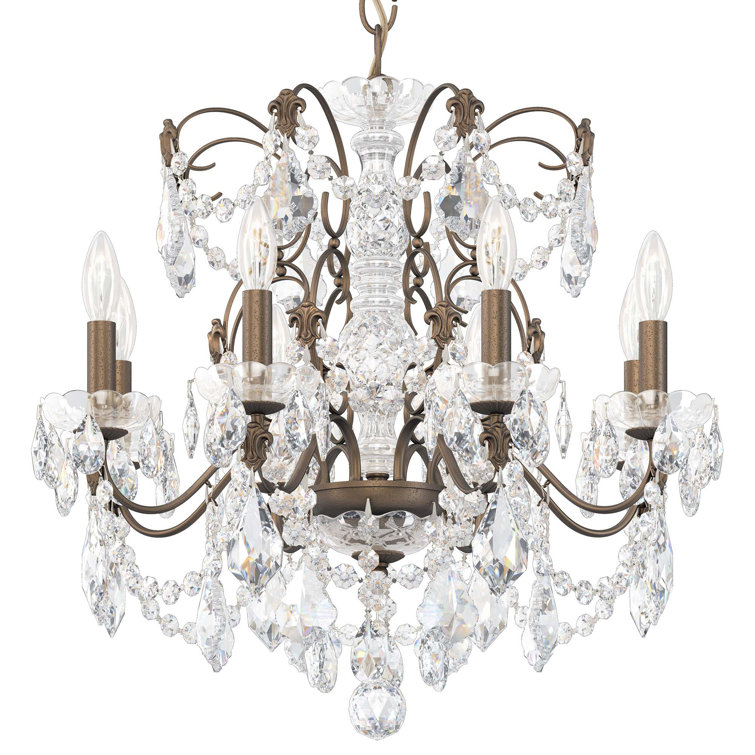 Etruscan Gold 8-Light Crystal Chandelier with Clear Heritage Crystals