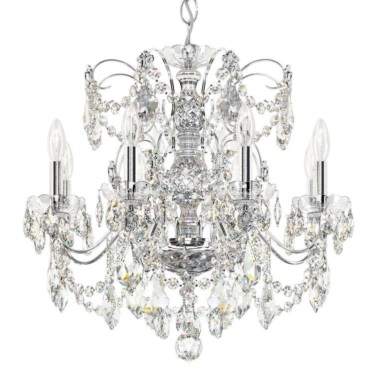 Polished Silver 8-Light Heritage Crystal Chandelier