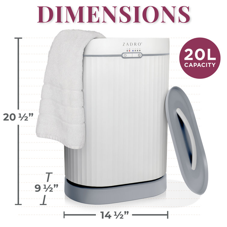 White and Gray Stainless Steel Fluted Towel Warmer with Diffuser