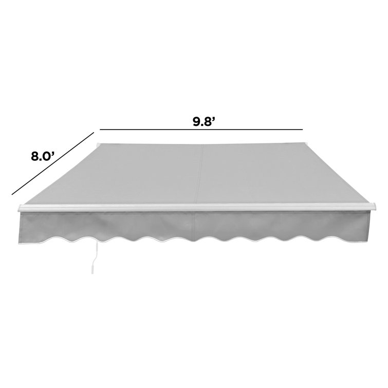 Silver Gray Motorized Retractable Patio Awning 10 x 8 ft