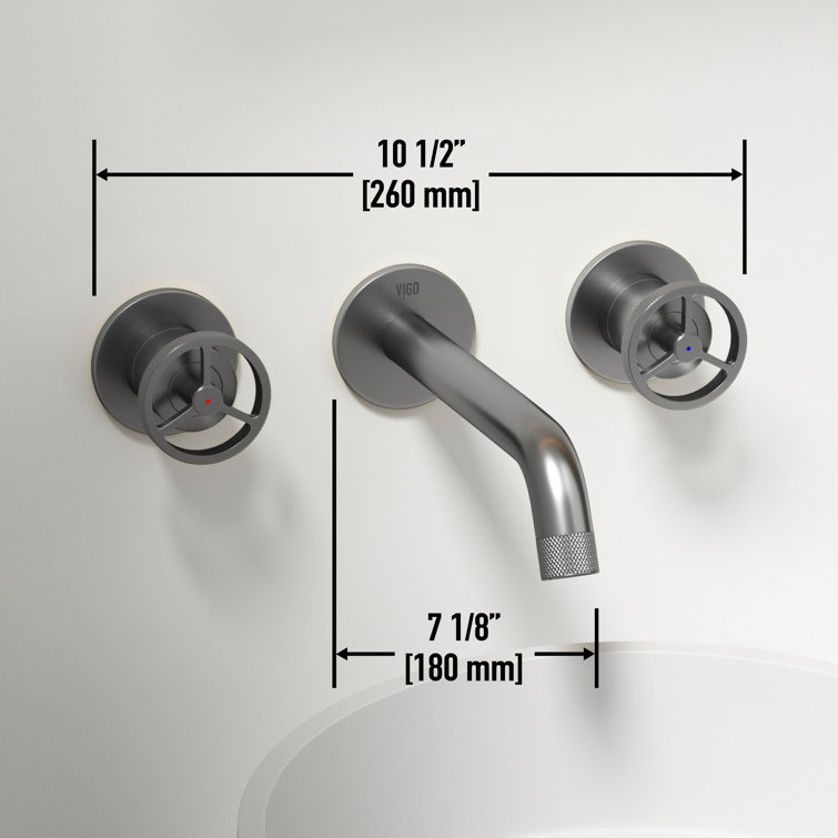 Cass Brushed Nickel Wall Mount Bathroom Faucet
