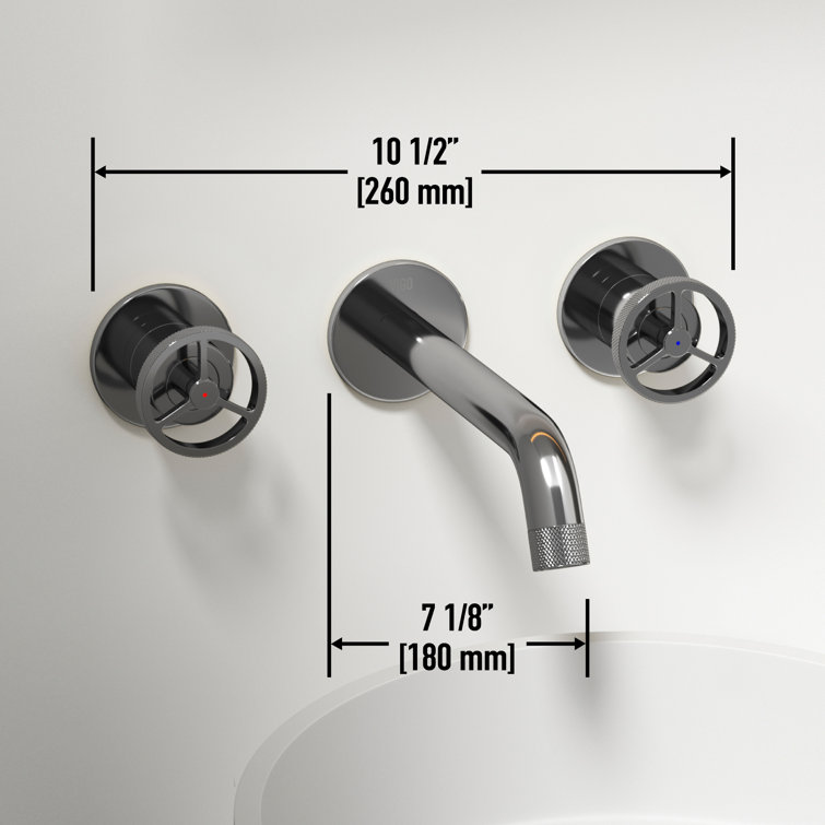 Brooklyn Inspired Industrial-Chic Chrome Wall Mount Bathroom Faucet