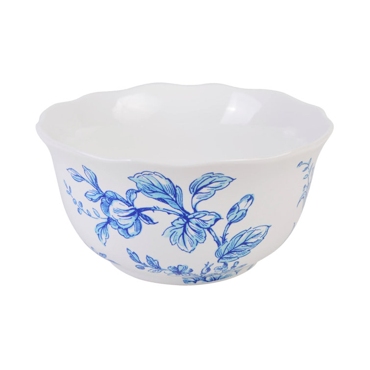 Bellamy Blue and White Floral Porcelain 12-Piece Dinnerware Set
