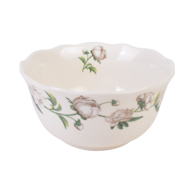 White Floral Porcelain 12-Piece Dinnerware Set