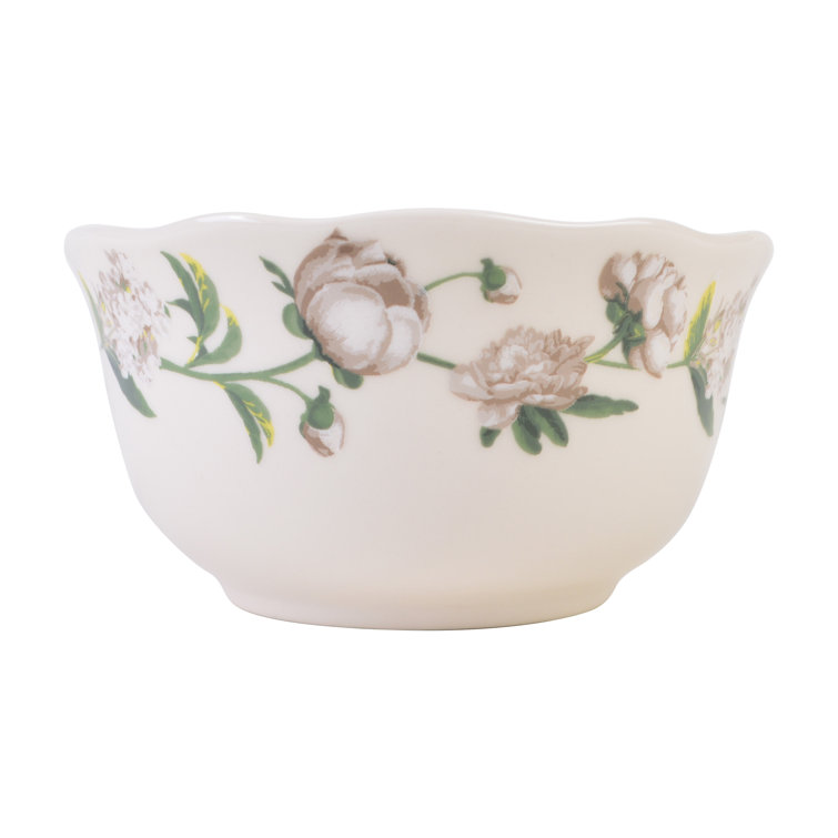 White Floral Porcelain 12-Piece Dinnerware Set