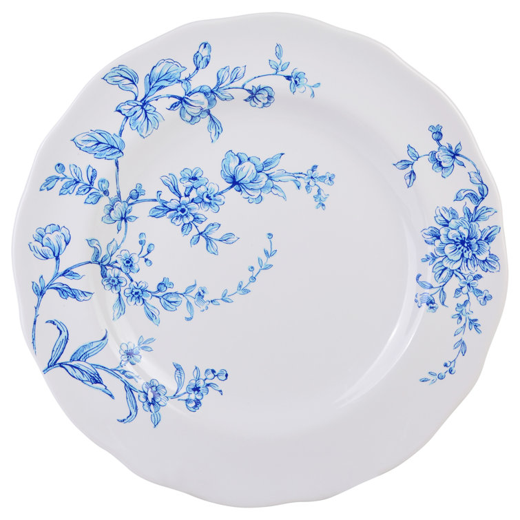 Bellamy Blue and White Floral Porcelain 12-Piece Dinnerware Set