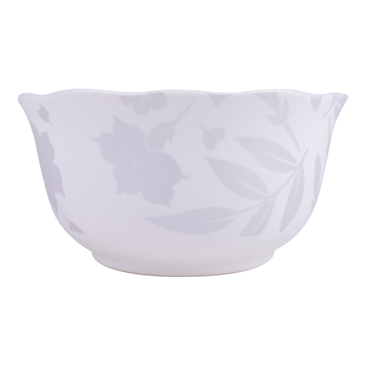 Elegant Floral White Porcelain 12-Piece Dinnerware Set