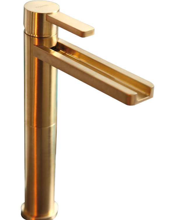 Brushed Gold Single-Hole Single-Handle Nickel Bathroom Faucet