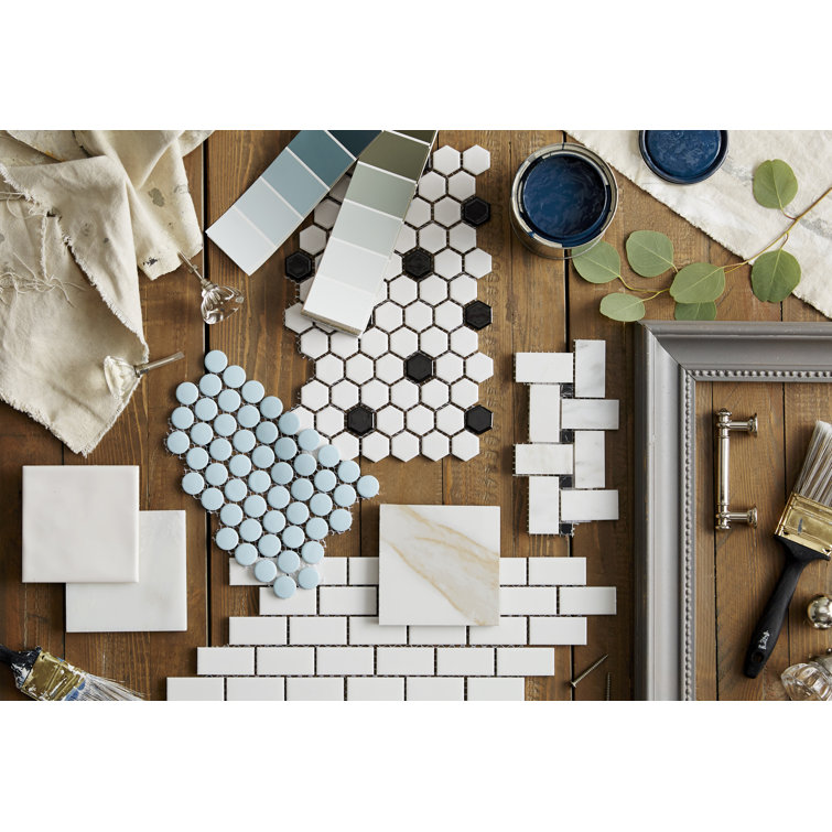 Arabescato Carrara White Marble Basketweave Mosaic Tile Sheet