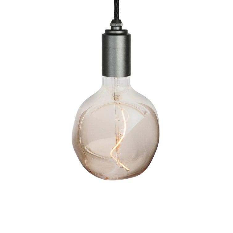 Graphite and Matte Black Mini Pendant Light with Glass Shade