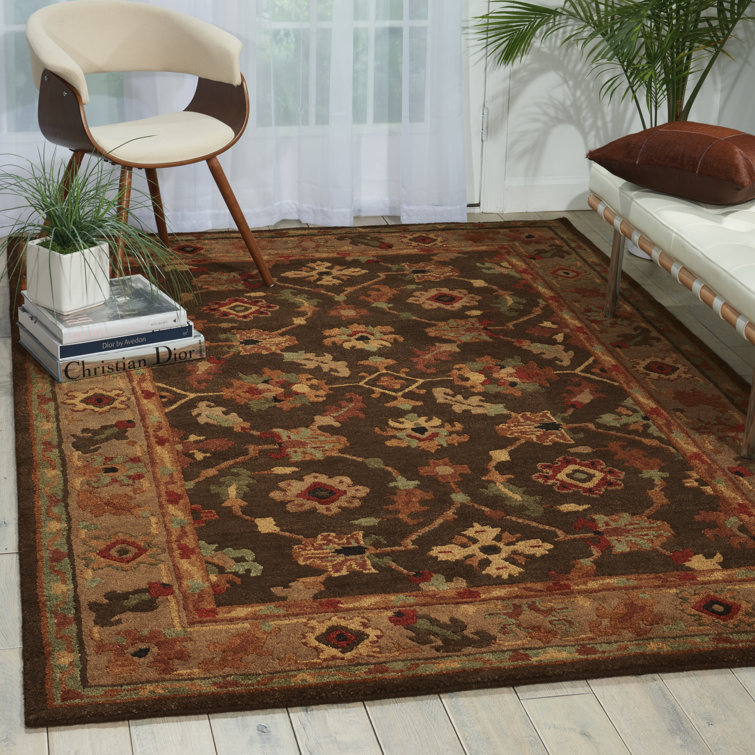 Espresso Geometric Hand-Knotted Wool Runner Rug, 2'3" x 8'