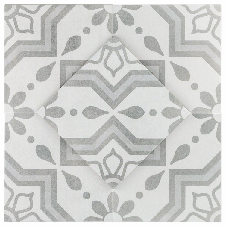 Cabello 9" x 9" Gray Matte Porcelain Tile