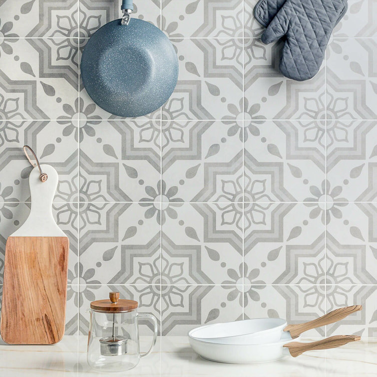 Cabello 9" x 9" Gray Matte Porcelain Tile
