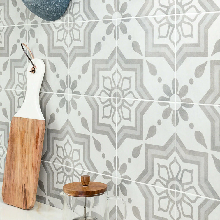 Cabello 9" x 9" Gray Matte Porcelain Tile