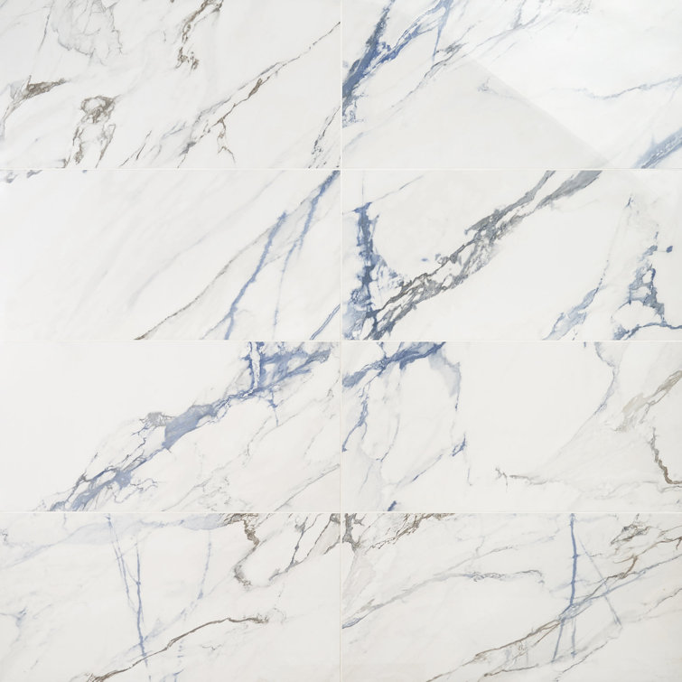 Calacatta Indigo 12" x 24" Polished Porcelain Floor and Wall Tile