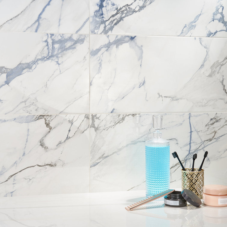 Calacatta Indigo 12" x 24" Polished Porcelain Floor and Wall Tile
