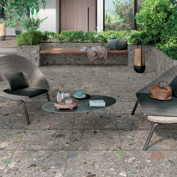 Venitia Matte Gray Porcelain 24" x 24" Floor and Wall Tile