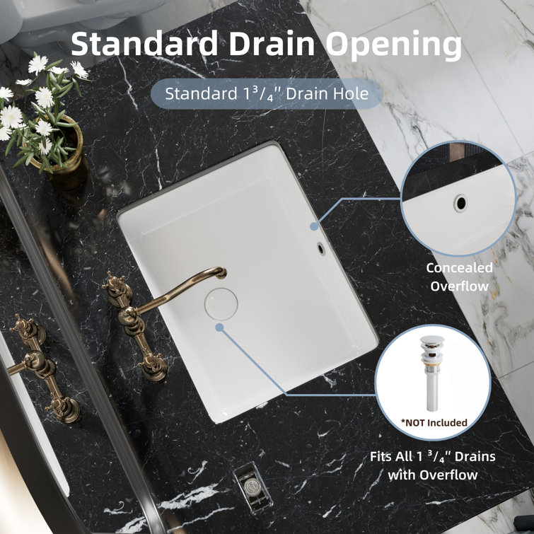 20-Inch White Gloss Ceramic Undermount Bathroom Sink