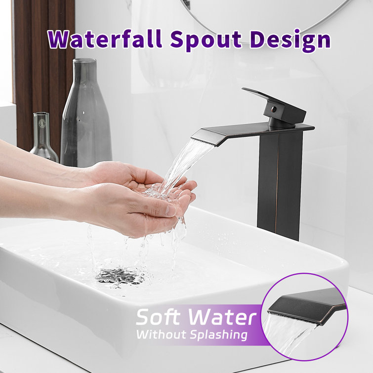 Oil-Rubbed Bronze Tall Vessel Sink Faucet with Drain Assembly