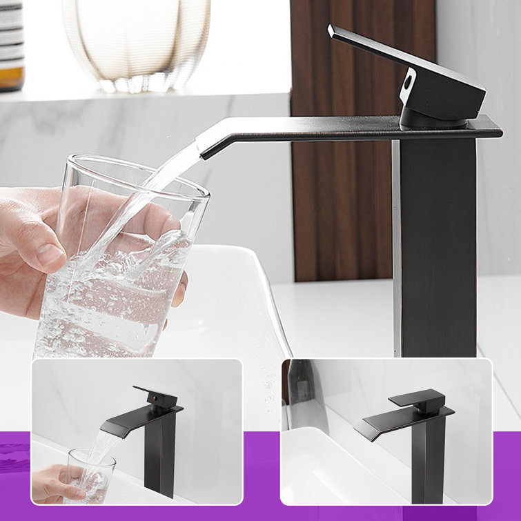 Oil-Rubbed Bronze Tall Vessel Sink Faucet with Drain Assembly