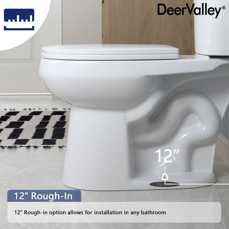 White Round Dual Flush High Efficiency Two-Piece Toilet