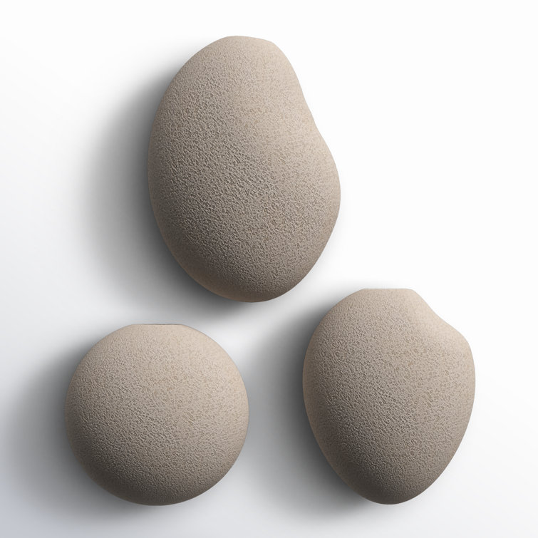 Gray Ceramic Pebble Wall Vase Set of 3