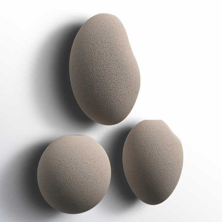 Gray Ceramic Pebble Wall Vase Set of 3