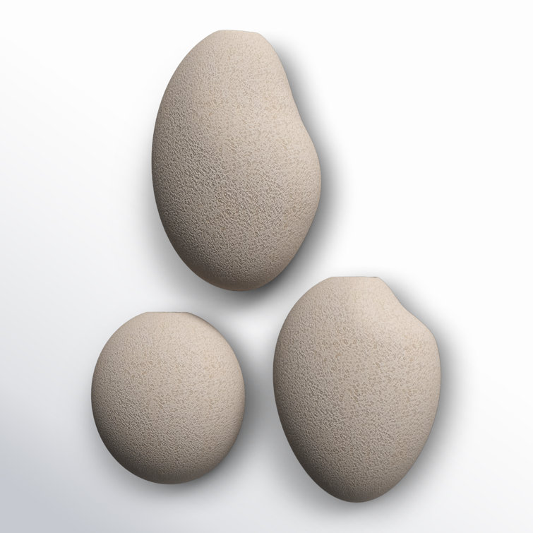 Gray Ceramic Pebble Wall Vase Set of 3