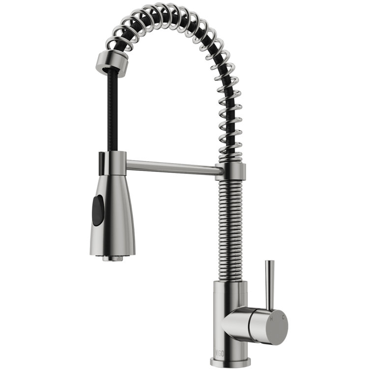 Stainless Steel Pull-Down Sprayer Kitchen Faucet with Brass Handle