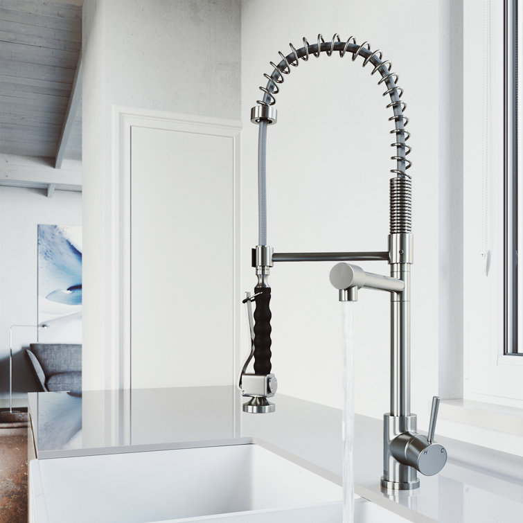 Zurich 27" Chrome Brass Pull-Down Kitchen Faucet