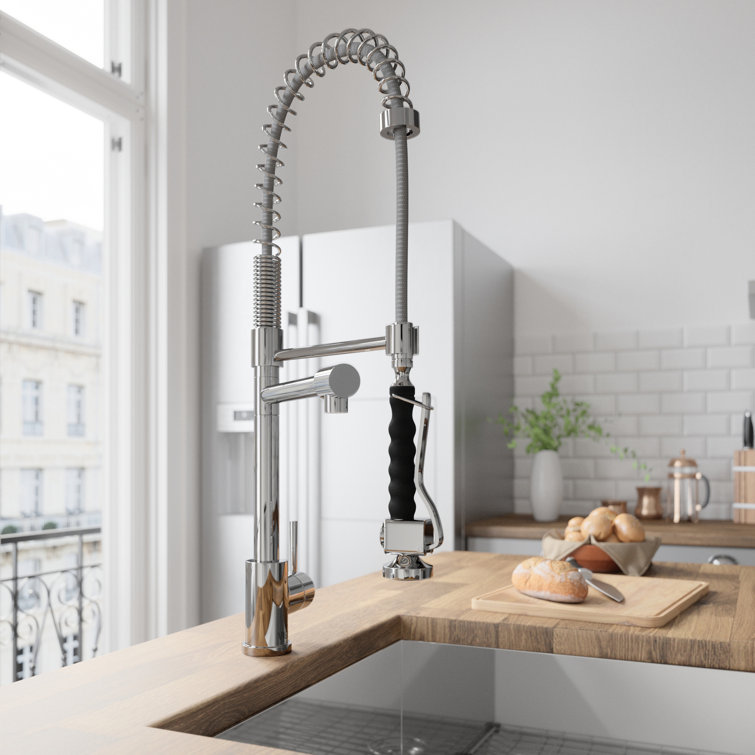 Zurich 27" Chrome Brass Pull-Down Kitchen Faucet