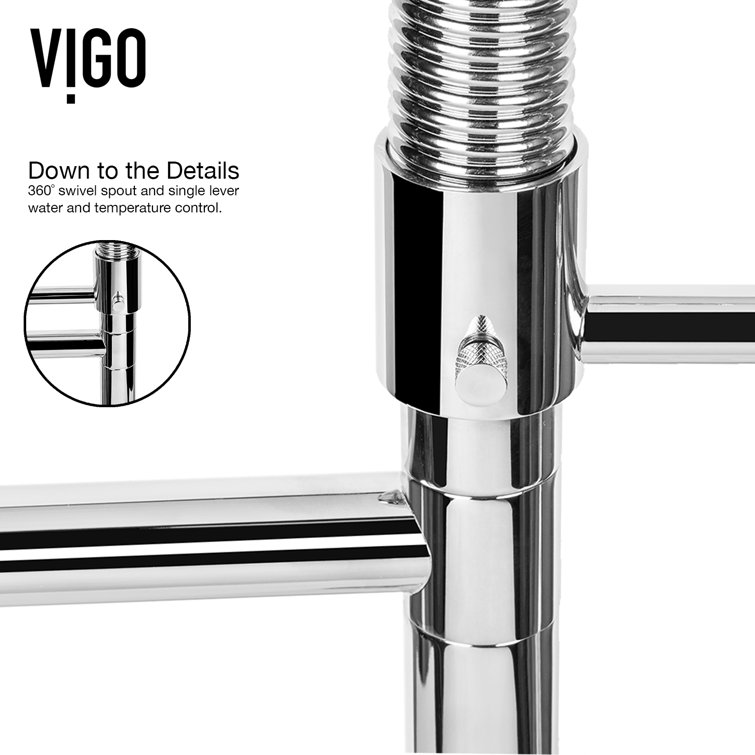 Zurich 27" Chrome Brass Pull-Down Kitchen Faucet