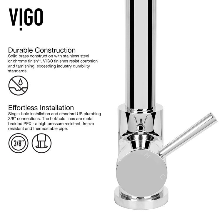 Zurich 27" Chrome Brass Pull-Down Kitchen Faucet