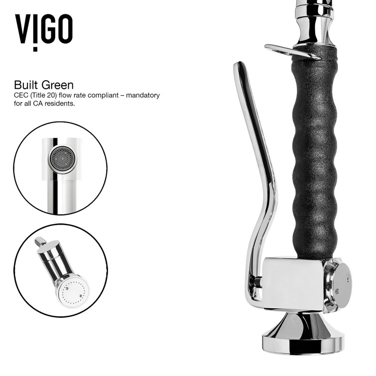Zurich 27" Chrome Brass Pull-Down Kitchen Faucet