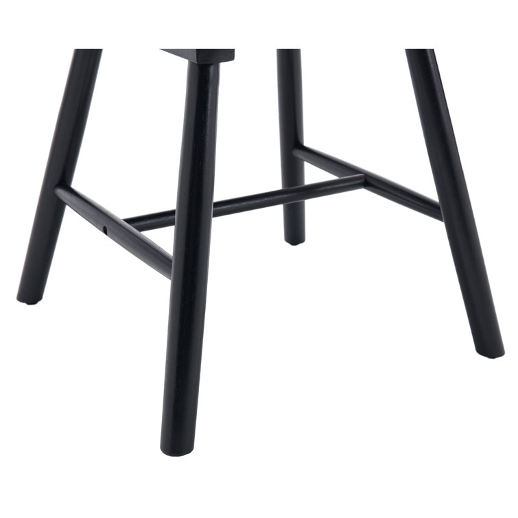 Black High Slat Back Solid Wood Windsor Side Chair