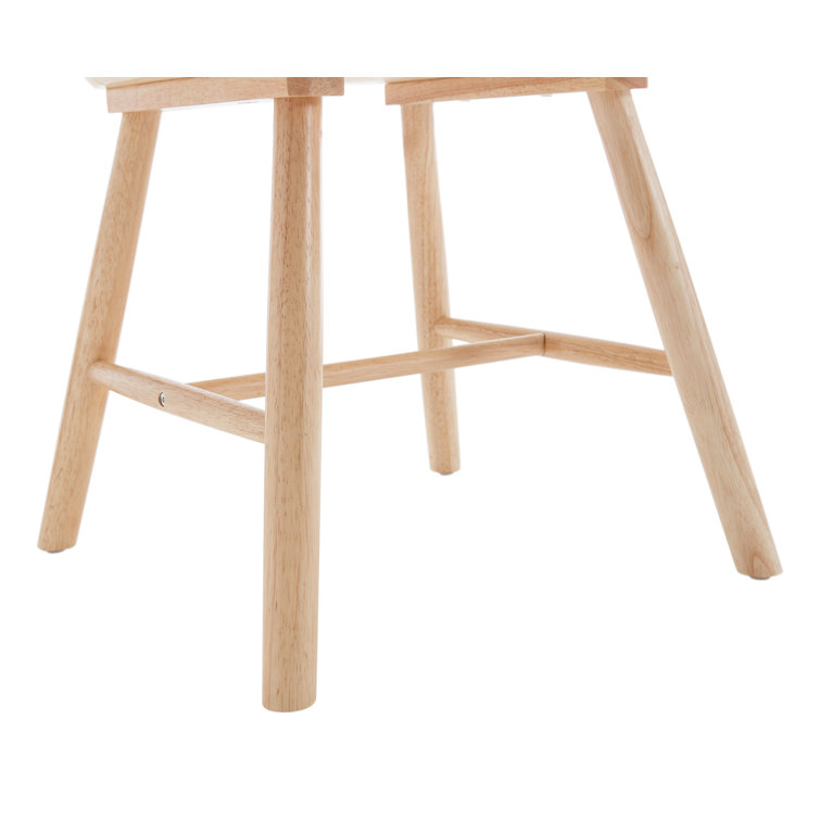 Natural Wood Windsor Spindle Back Dining Chairs Set of 2