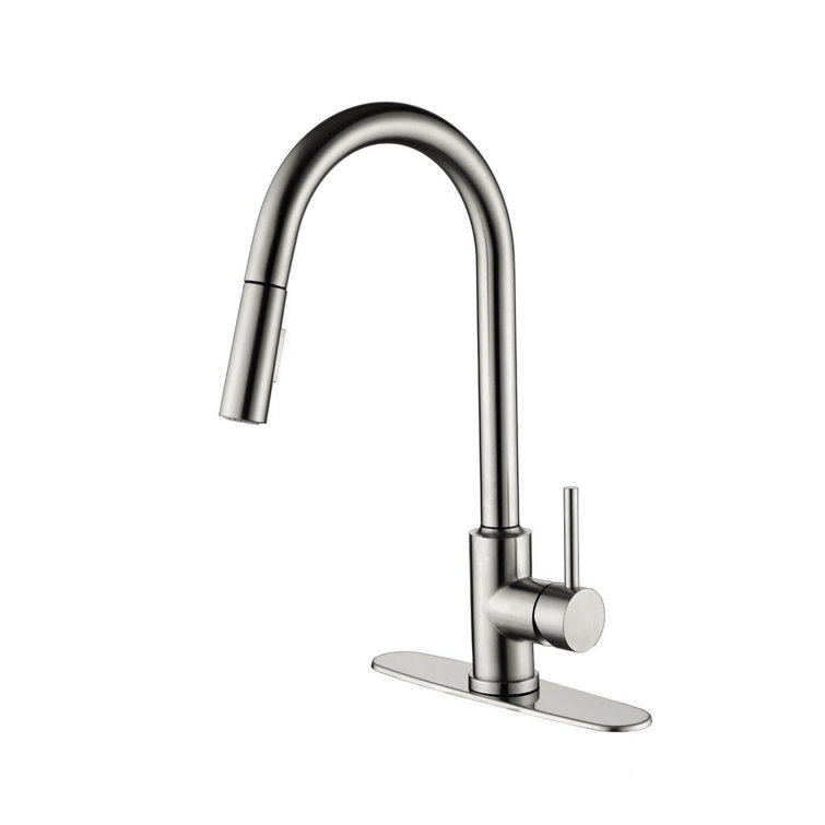 Brushed Nickel Kitchen Faucet with Pull-Out Spray