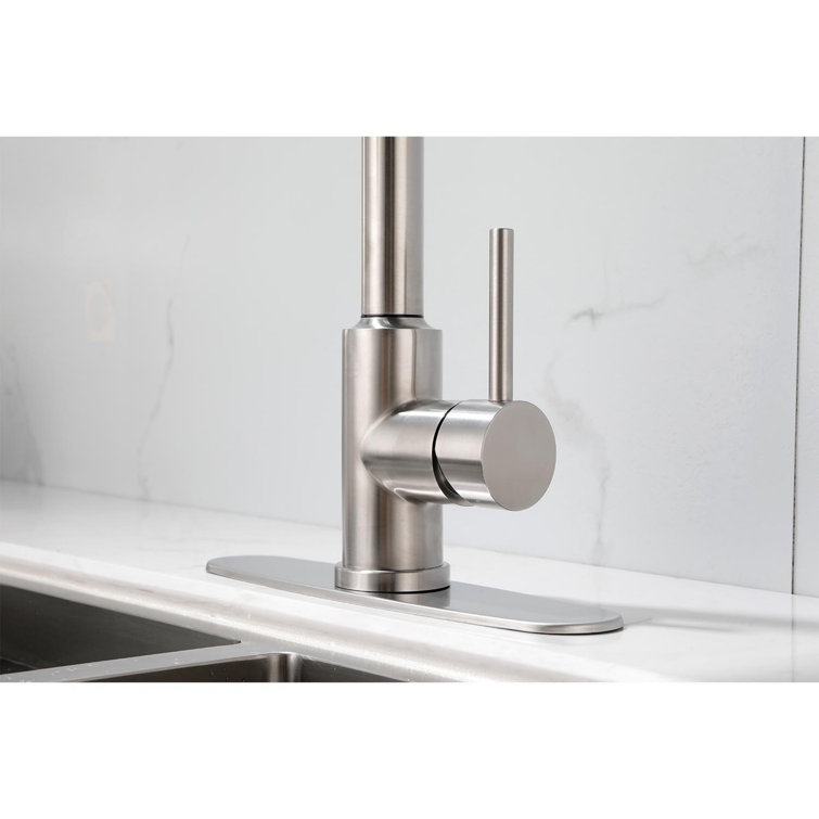 Brushed Nickel Kitchen Faucet with Pull-Out Spray