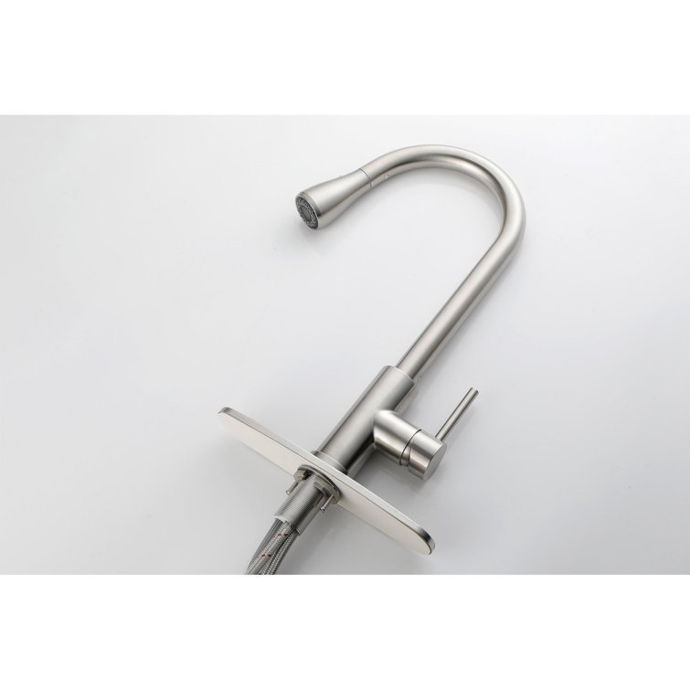 Brushed Nickel Single Handle Pull-Out Spray Kitchen Faucet