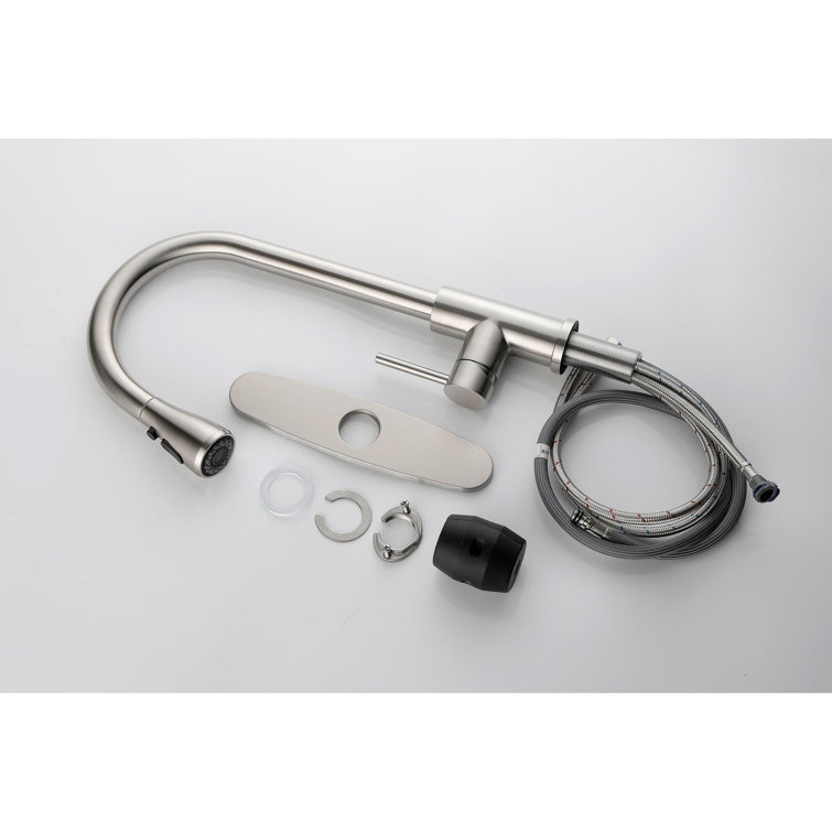 Brushed Nickel Single Handle Pull-Out Spray Kitchen Faucet