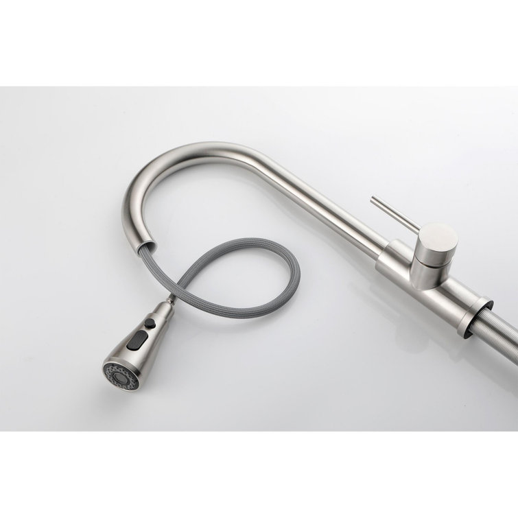 Brushed Nickel Single Handle Pull-Out Spray Kitchen Faucet