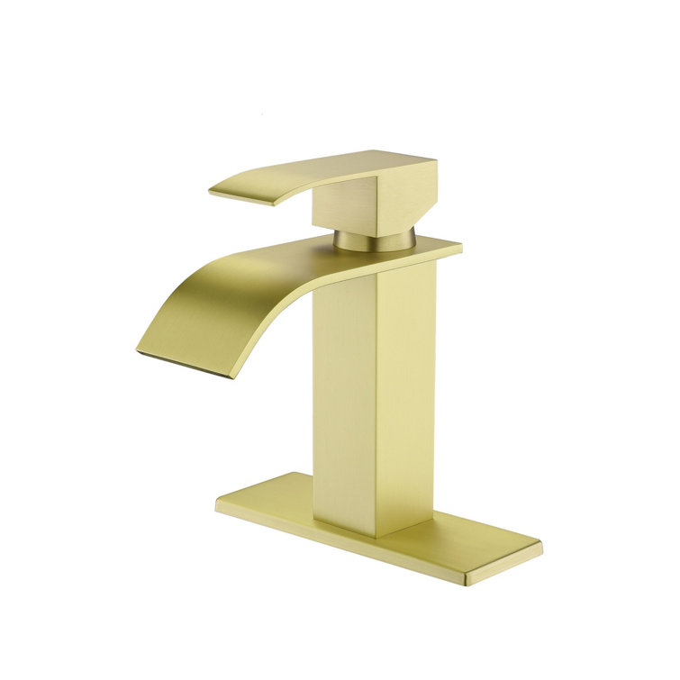Brushed Gold Stainless Steel Single Handle Bathroom Faucet