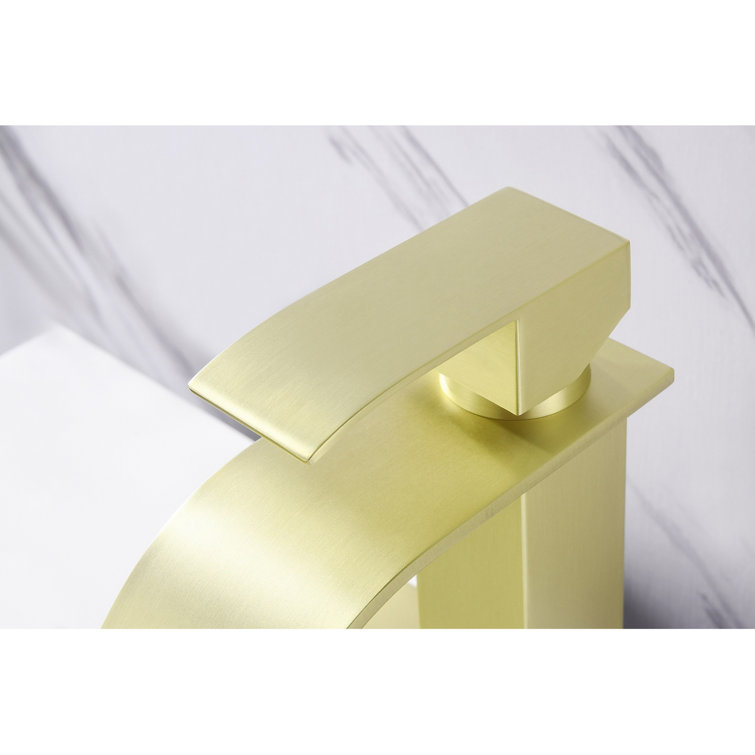Brushed Gold Stainless Steel Single Handle Bathroom Faucet