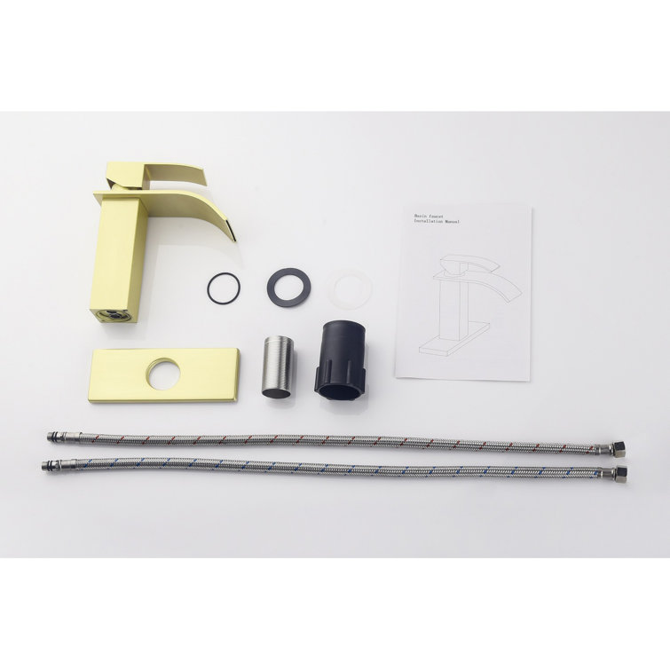 Brushed Gold Stainless Steel Single Handle Bathroom Faucet