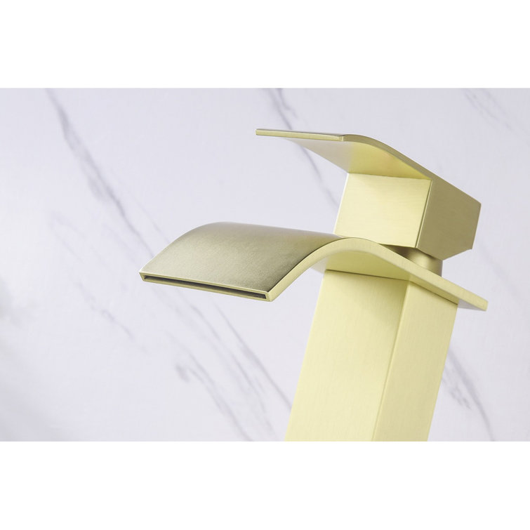 Brushed Gold Stainless Steel Single Handle Bathroom Faucet