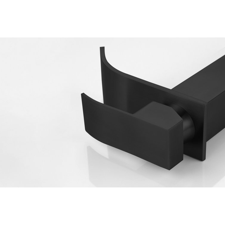 Matte Black Single Handle Waterfall Spout Bathroom Faucet