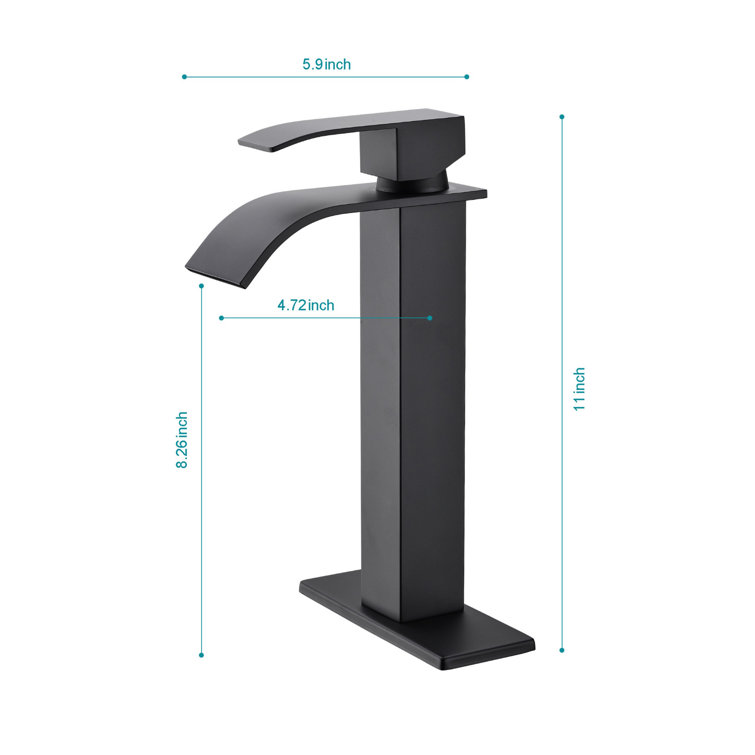 Matte Black Stainless Steel Single Handle Bathroom Faucet